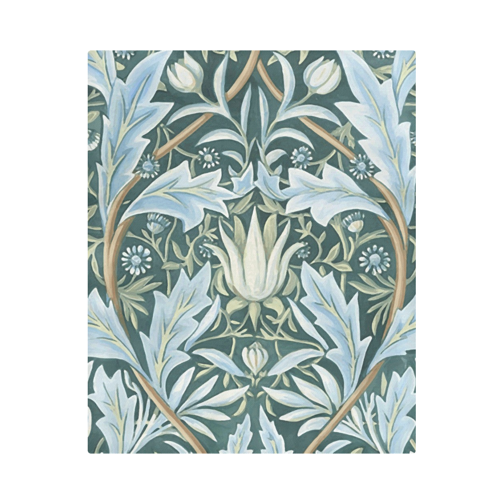 William Morris Blue Green Floral Duvet Cover 86"x70" ( All-over-print)