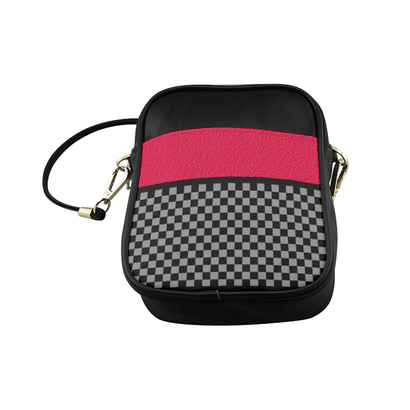 Crimson with Checkered Pattern Sling Bag (Model 1627)