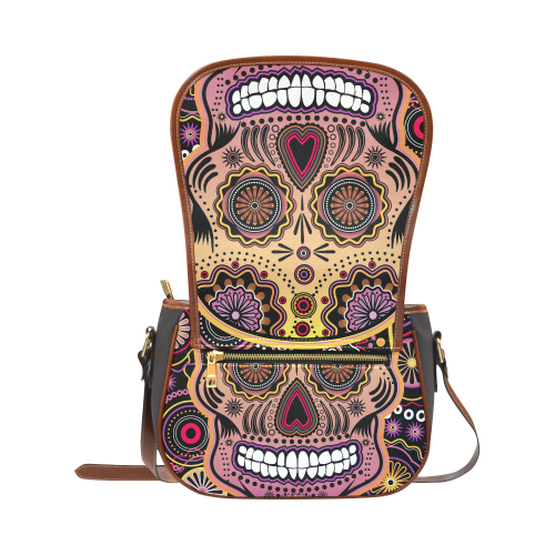 candy sugar skull Saddle Bag/Small (Model 1649) Full Customization