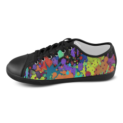 CRAZY multicolored SPLASHES / SPLATTER / SPRINKLE Women's Canvas Shoes (Model 016)