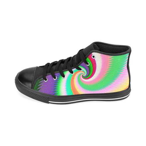 Colorful Spiral Dragon Scales Men’s Classic High Top Canvas Shoes /Large Size (Model 017)