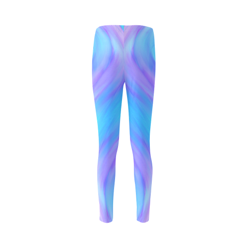 blue and pink feathers Cassandra Women's Leggings (Model L01)