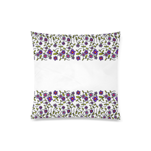 Floral Custom Zippered Pillow Case 20"x20"(Twin Sides)