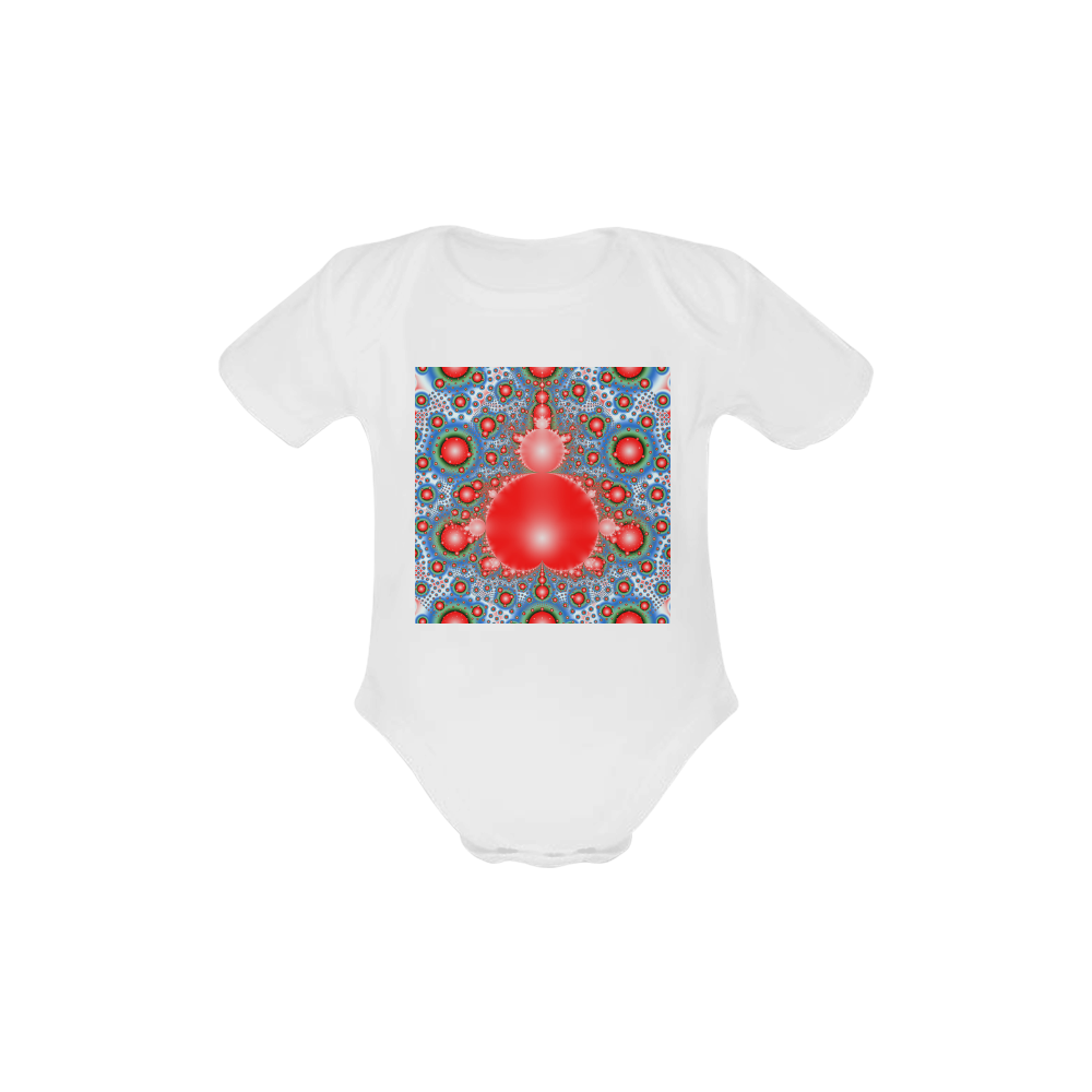 Polka dot - Dot Fractal - funny dots Baby Powder Organic Short Sleeve One Piece (Model T28)