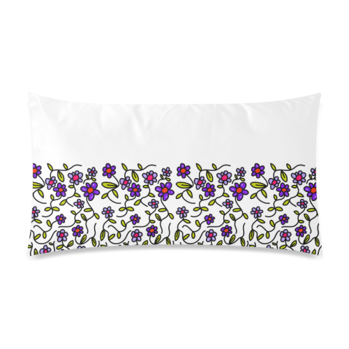Floral Rectangle Pillow Case 20"x36"(Twin Sides)