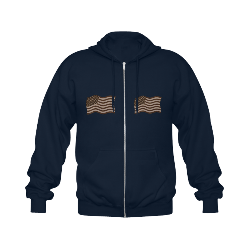 Leather-Look USA Gildan Full Zip Hooded Sweatshirt (Model H02)