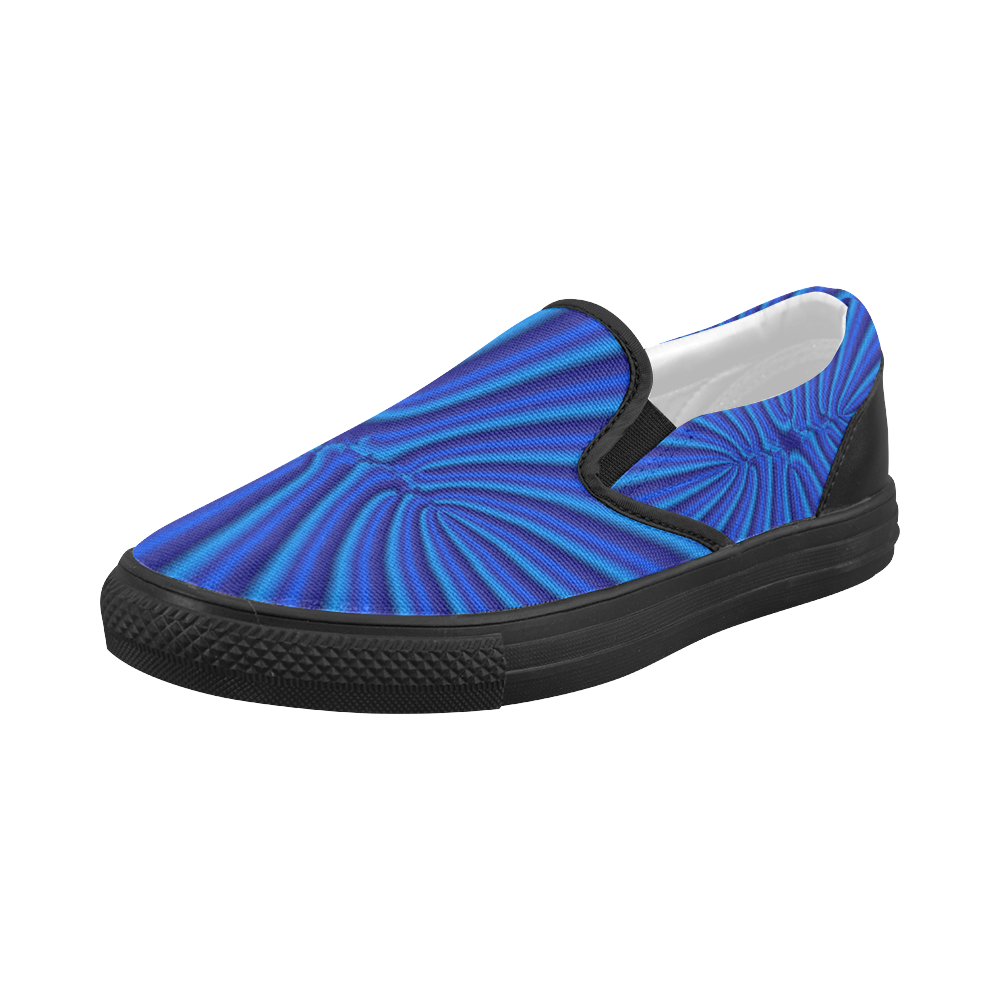 Blue Illusion by Martina Webster Women's Slip-on Canvas Shoes (Model 019)