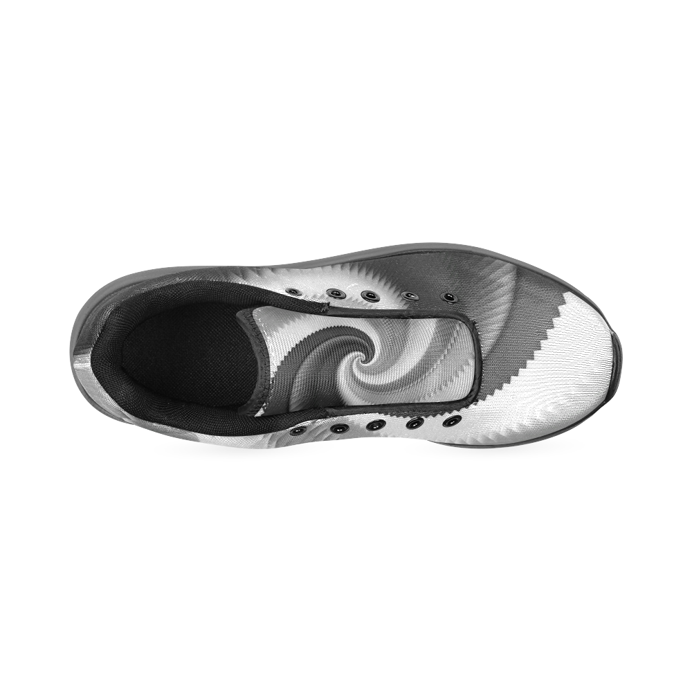 Black and White Dragon Scales Spiral Women’s Running Shoes (Model 020)