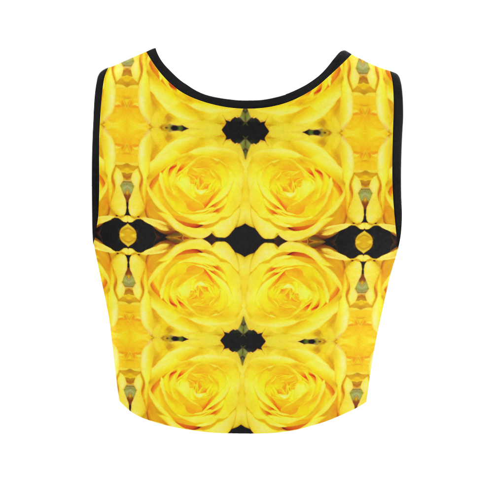 Flowers: Yellow Roses Women's Crop Top (Model T42)
