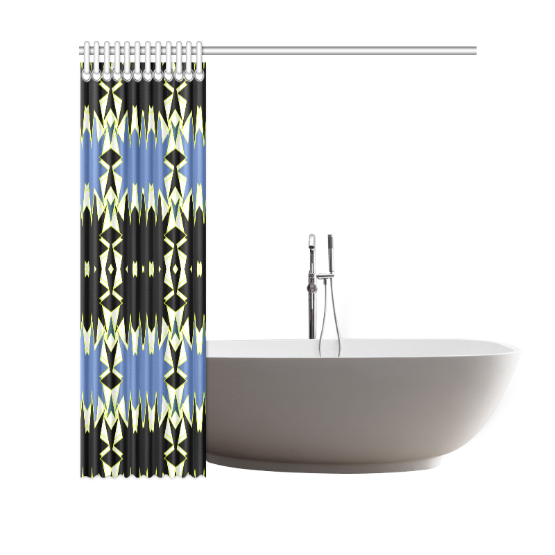 Black and blue Shower Curtain 69"x70"