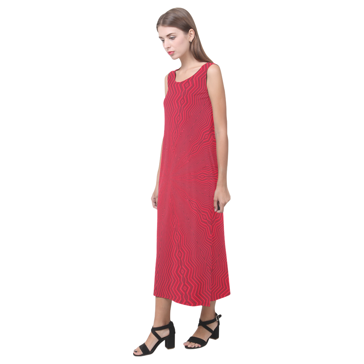 Berry Pop Br Bark Phaedra Sleeveless Open Fork Long Dress