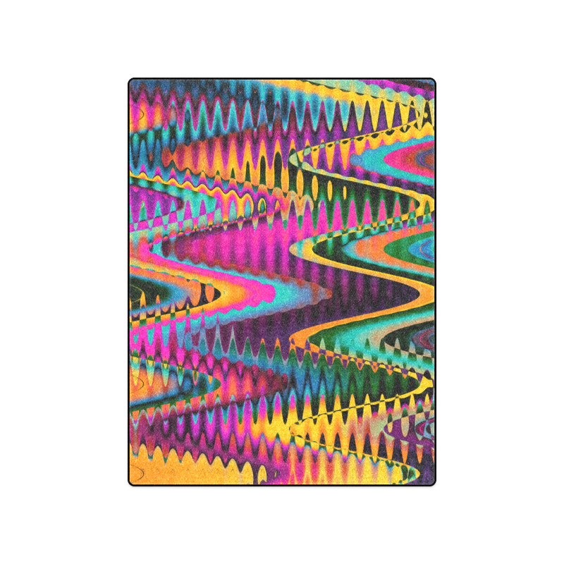 WAVES DISTORTION chevrons multicolored Blanket 50"x60"