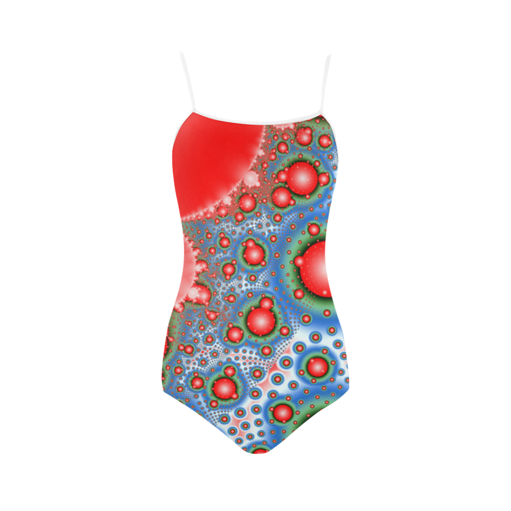 Polka dot - Dot Fractal - funny dots Strap Swimsuit ( Model S05)