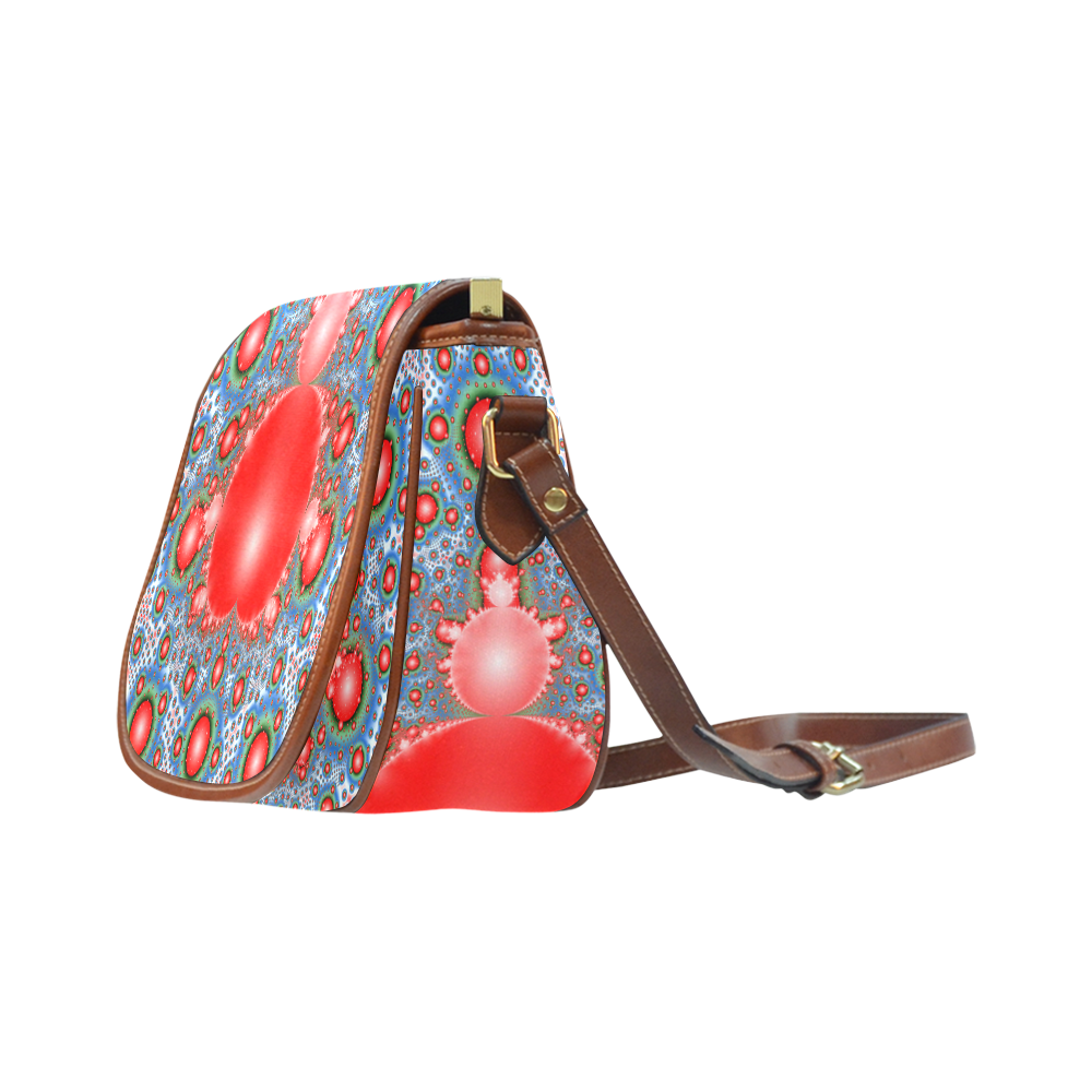Polka dot - Dot Fractal - funny dots Saddle Bag/Large (Model 1649)