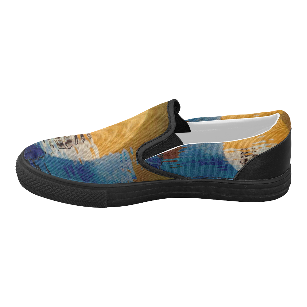 Abstract moon 2 by Martina Webster Women's Slip-on Canvas Shoes (Model 019)