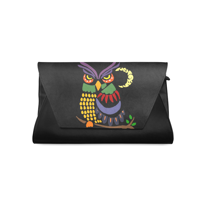 Artistic Owl and Moon Abstract Art Clutch Bag (Model 1630)