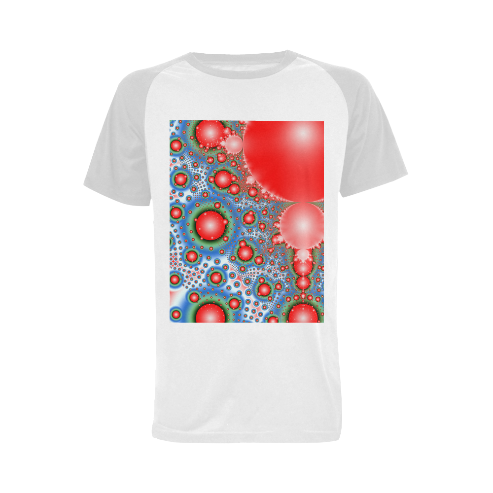 Polka dot - Dot Fractal - funny dots Men's Raglan T-shirt Big Size (USA Size) (Model T11)