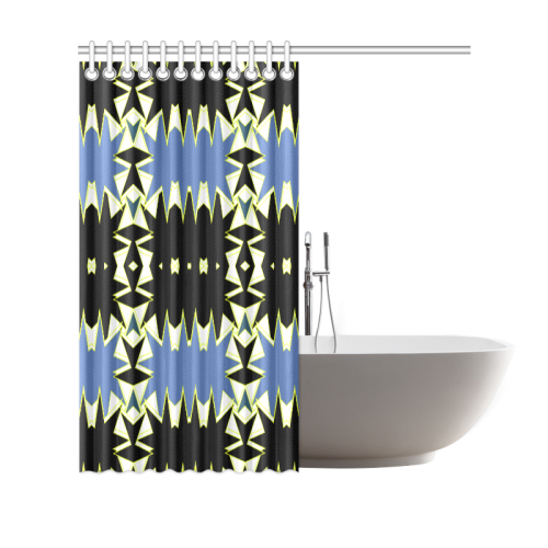 Black and blue Shower Curtain 69"x70"