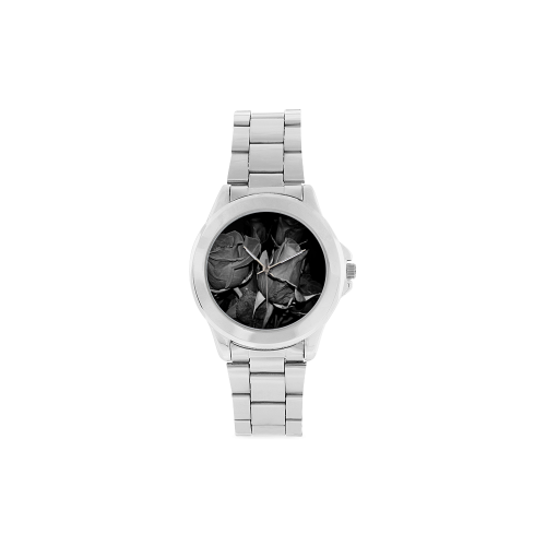 B&W Roses Unisex Stainless Steel Watch(Model 103)