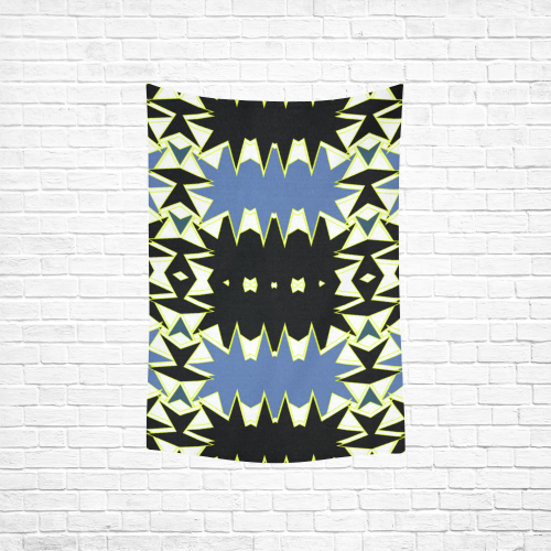 Black and blue Cotton Linen Wall Tapestry 40"x 60"
