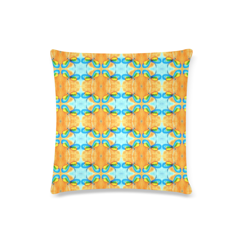 Dragonflies Summer Pattern Custom Zippered Pillow Case 16"x16"(Twin Sides)