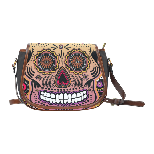 candy sugar skull Saddle Bag/Small (Model 1649) Full Customization