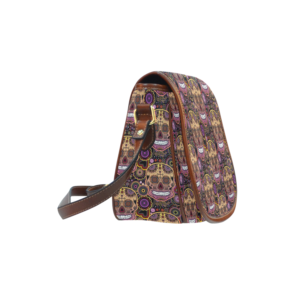 candy sugar skull Saddle Bag/Small (Model 1649) Full Customization