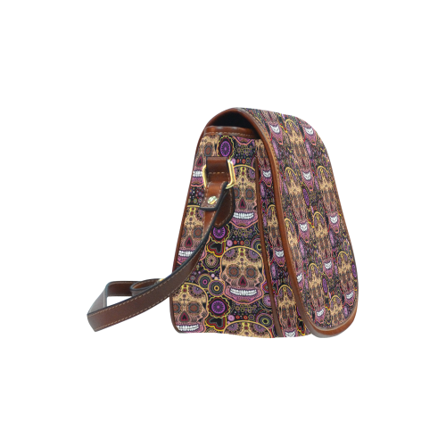 candy sugar skull Saddle Bag/Small (Model 1649) Full Customization
