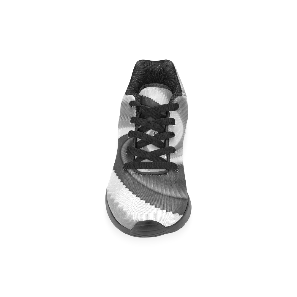 Black and White Dragon Scales Spiral Women’s Running Shoes (Model 020)