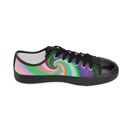 Colorful Spiral Dragon Scales Women's Classic Canvas Shoes (Model 018)