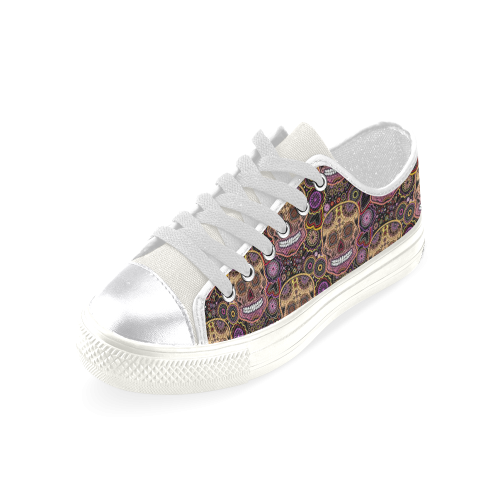 candy sugar skull Women's Classic Canvas Shoes (Model 018)