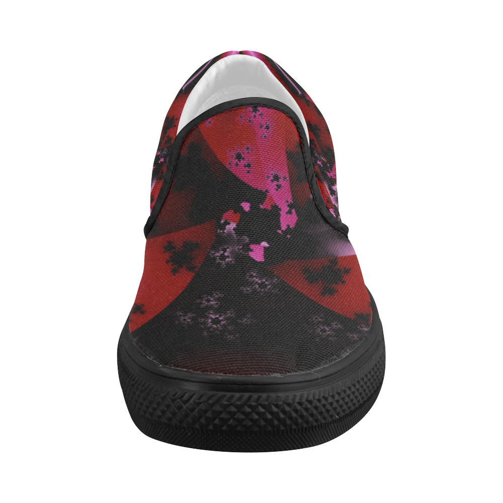 Pink & Black by Martina Webster Women's Slip-on Canvas Shoes (Model 019)