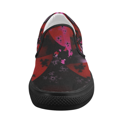 Pink & Black by Martina Webster Women's Slip-on Canvas Shoes (Model 019)