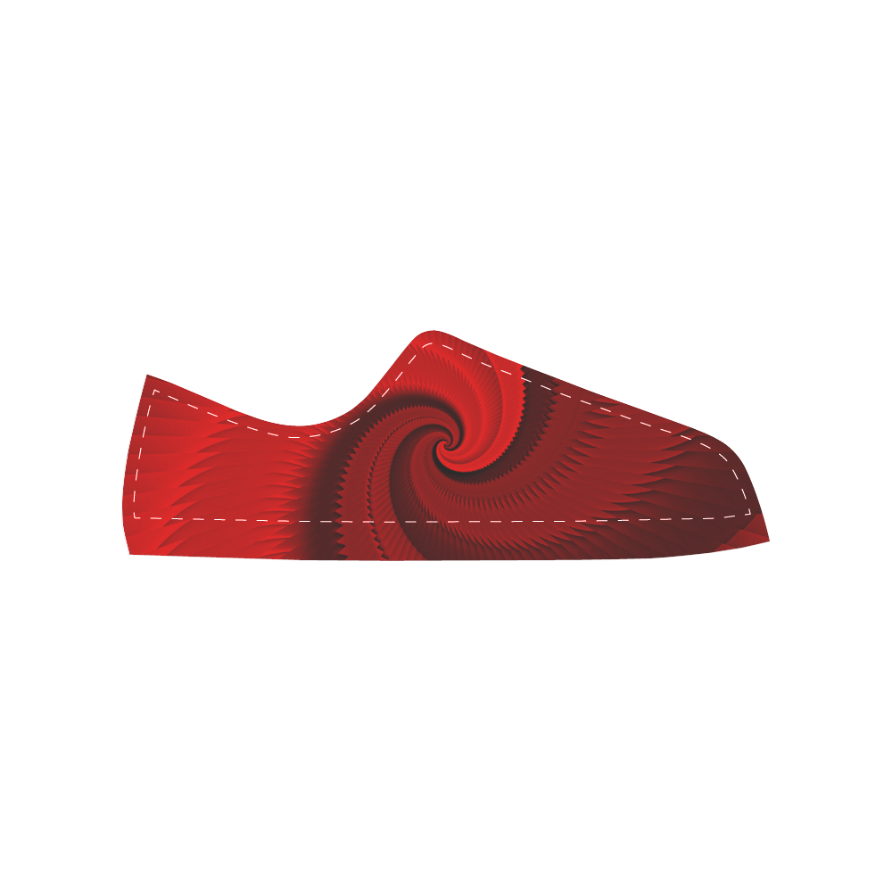 Red Rose Dragon Scales Spiral Men's Classic Canvas Shoes (Model 018)