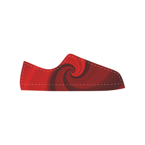 Red Rose Dragon Scales Spiral Men's Classic Canvas Shoes (Model 018)