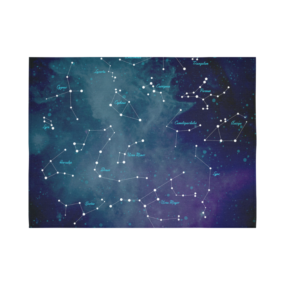 Constellations Cotton Linen Wall Tapestry 80"x 60"