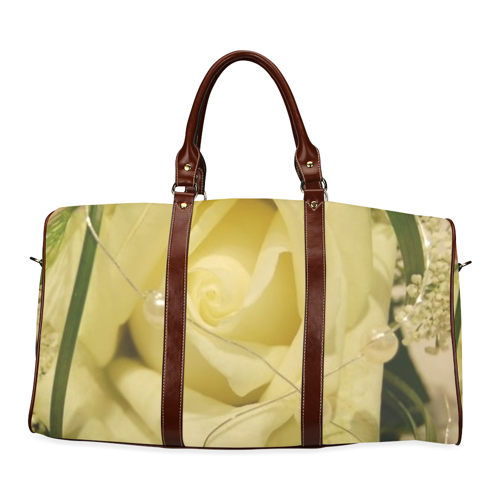 Weise Perle mit Rose Waterproof Travel Bag/Large (Model 1639)
