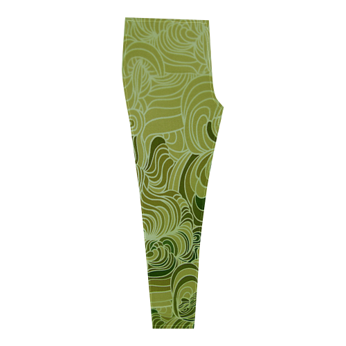 Green doodle drawing tones Cassandra Women's Leggings (Model L01)