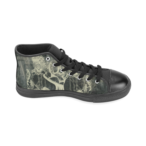 The dark side, skulls Men’s Classic High Top Canvas Shoes /Large Size (Model 017)