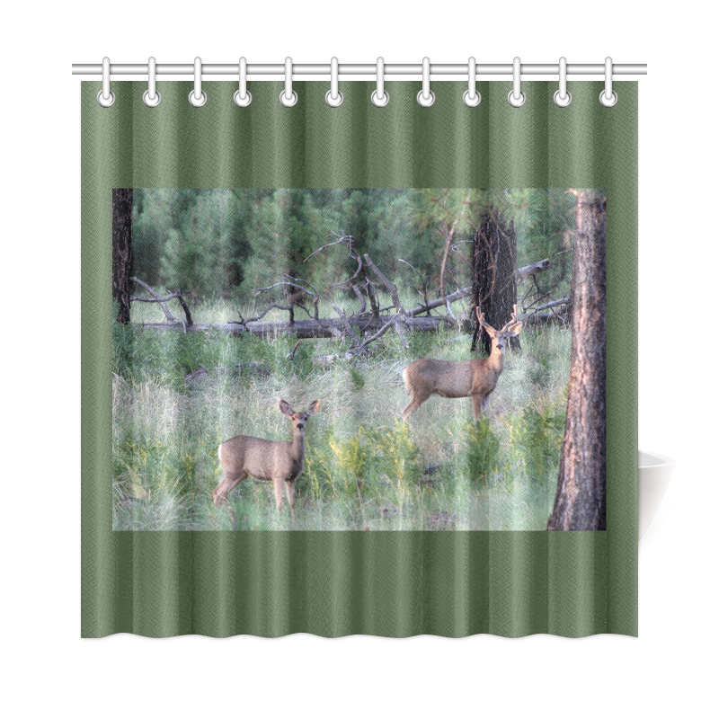 Deer Couple by Martina Webster Shower Curtain 72"x72"