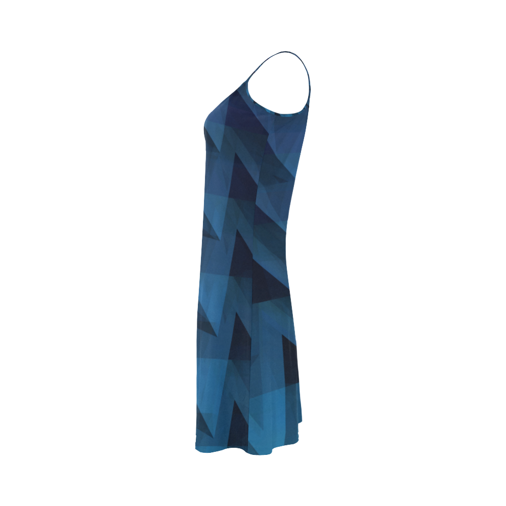 3-D Chevrons (Slate Blue) Alcestis Slip Dress (Model D05)