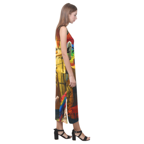 AND THIS, IS THE RAINBOW BRUSH CACTUS. I Phaedra Sleeveless Open Fork Long Dress (Model D08)