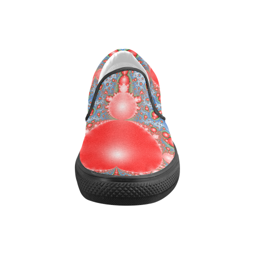 Polka dot - Dot Fractal - funny dots Women's Unusual Slip-on Canvas Shoes (Model 019)