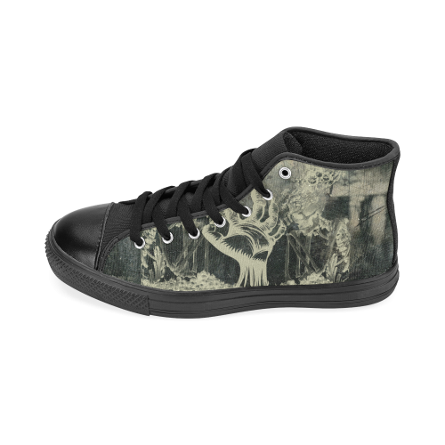 The dark side, skulls Men’s Classic High Top Canvas Shoes /Large Size (Model 017)