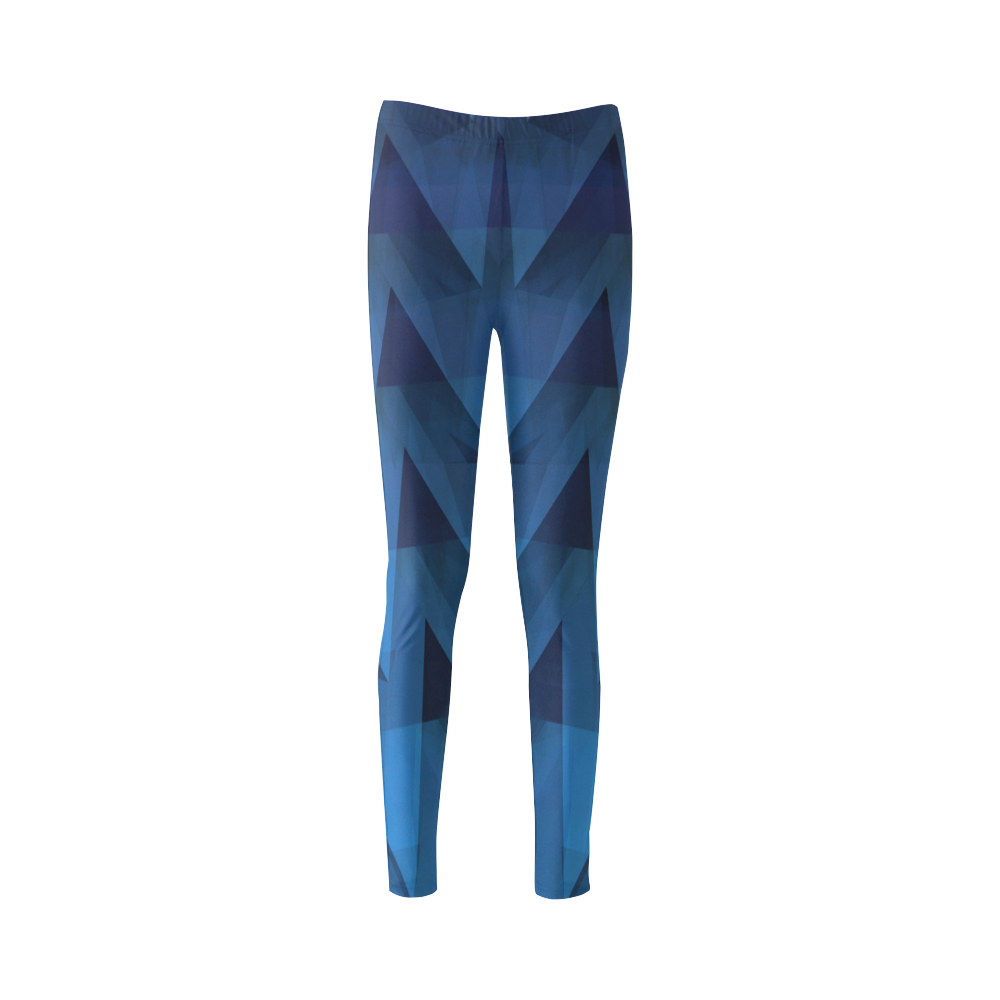 3-D Chevrons (Slate Blue) Cassandra Women's Leggings (Model L01)