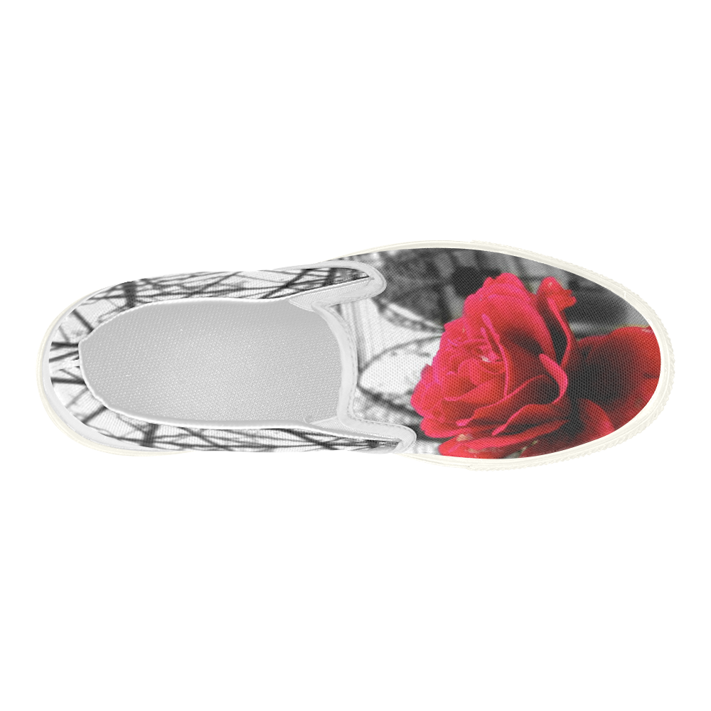 Last Rose by Martina Webster Women's Slip-on Canvas Shoes (Model 019)