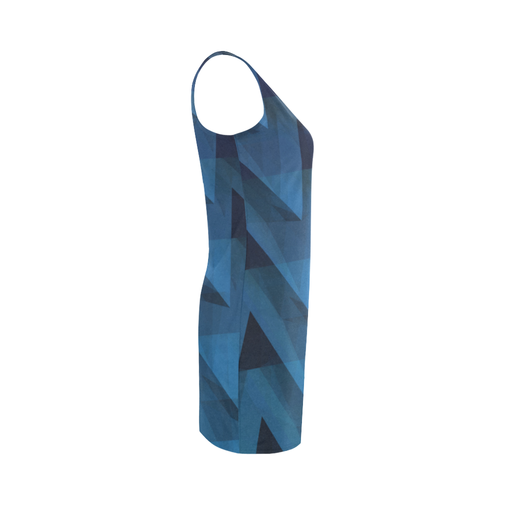 3-D Chevrons (Slate Blue) Medea Vest Dress (Model D06)