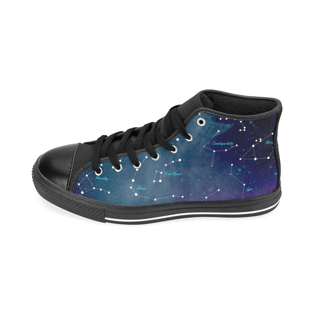 Constellations Men’s Classic High Top Canvas Shoes /Large Size (Model 017)