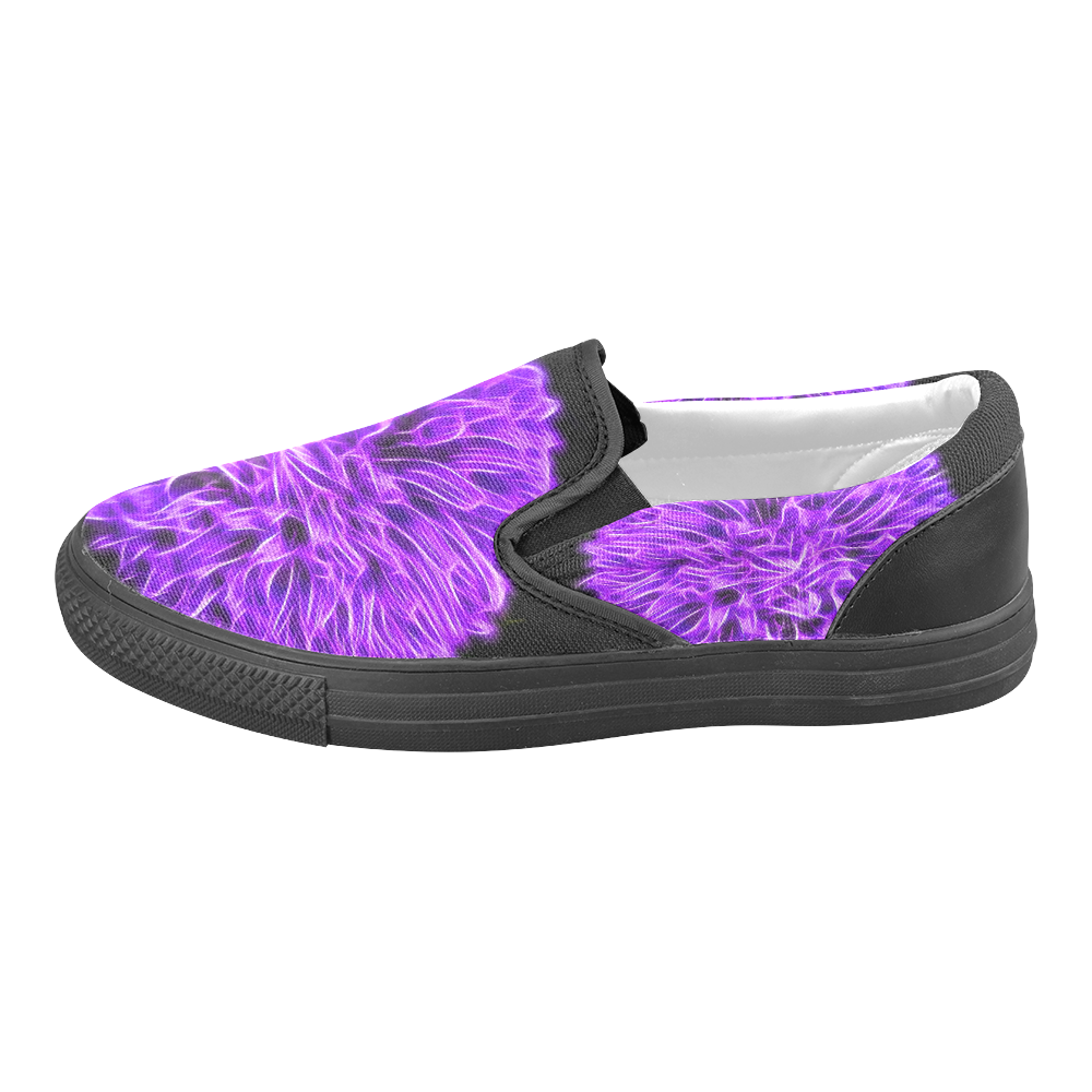 Lilac Chrysanthemum Topaz Women's Unusual Slip-on Canvas Shoes (Model 019)