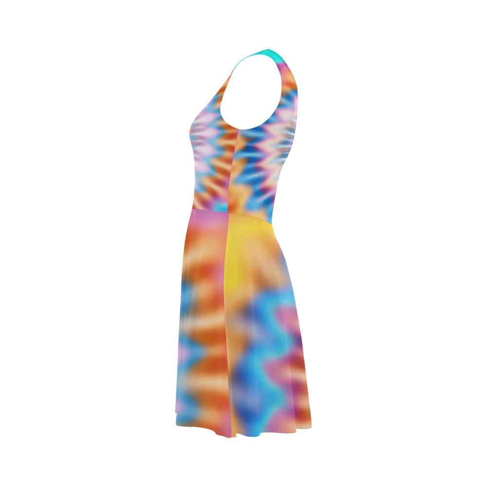 MAGIC SPIRAL RIPPLES - cyan magenta yellow blue Atalanta Sundress (Model D04)